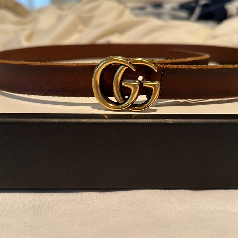 Gucci brown leather belt